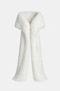 Women's floor-length faux fur shawl with wide collar