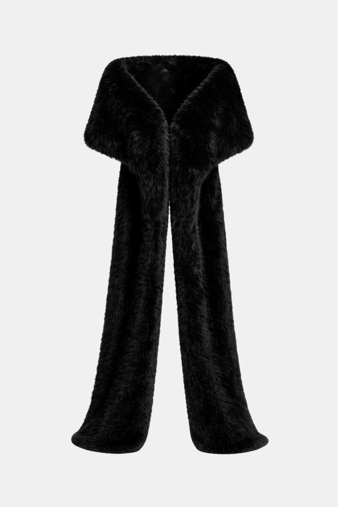 Women's floor-length faux fur shawl with wide collar