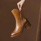 Women's ankle boots with side zipper and block heel