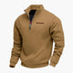 Men's quarter-zip sweatshirt with stand collar and long sleeves
