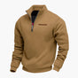 Men's quarter-zip sweatshirt with stand collar and long sleeves