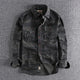 Men's camouflage button-up shirt with two chest pockets