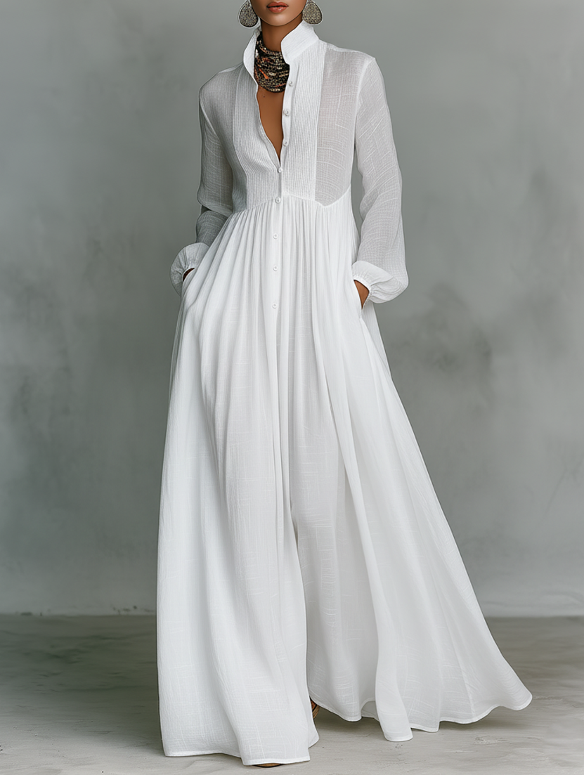 Sienna Button-Front Maxi Dress 0