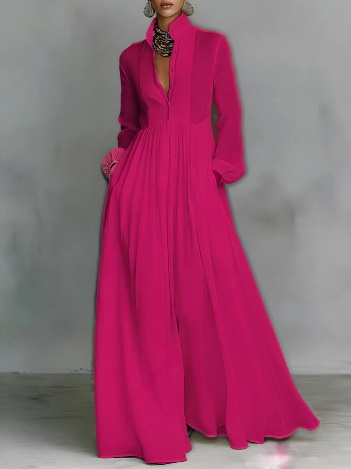 Sienna Button-Front Maxi Dress 8
