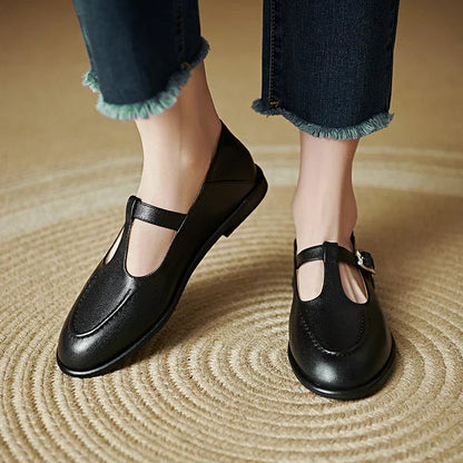 Sienna T-Strap Low Heels 1