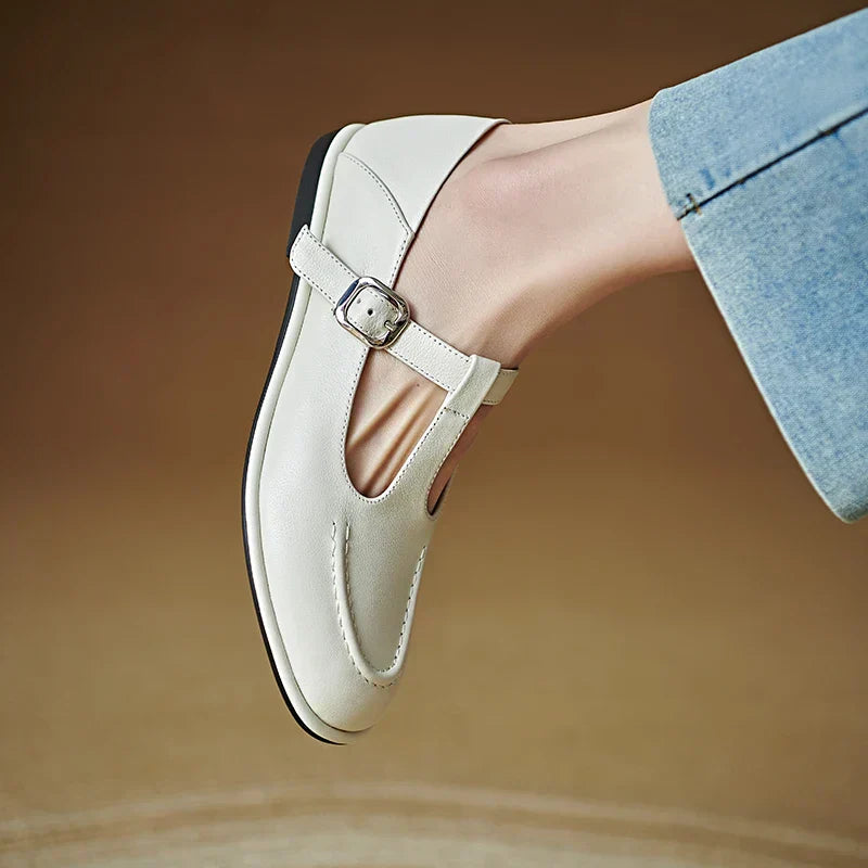 Sienna T-Strap Low Heels 4