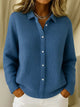 Women's collared button front knit cardigan with long sleeves