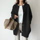 Women's long button-front textured cardigan