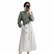 Women's two-tone belted trench coat with high collar