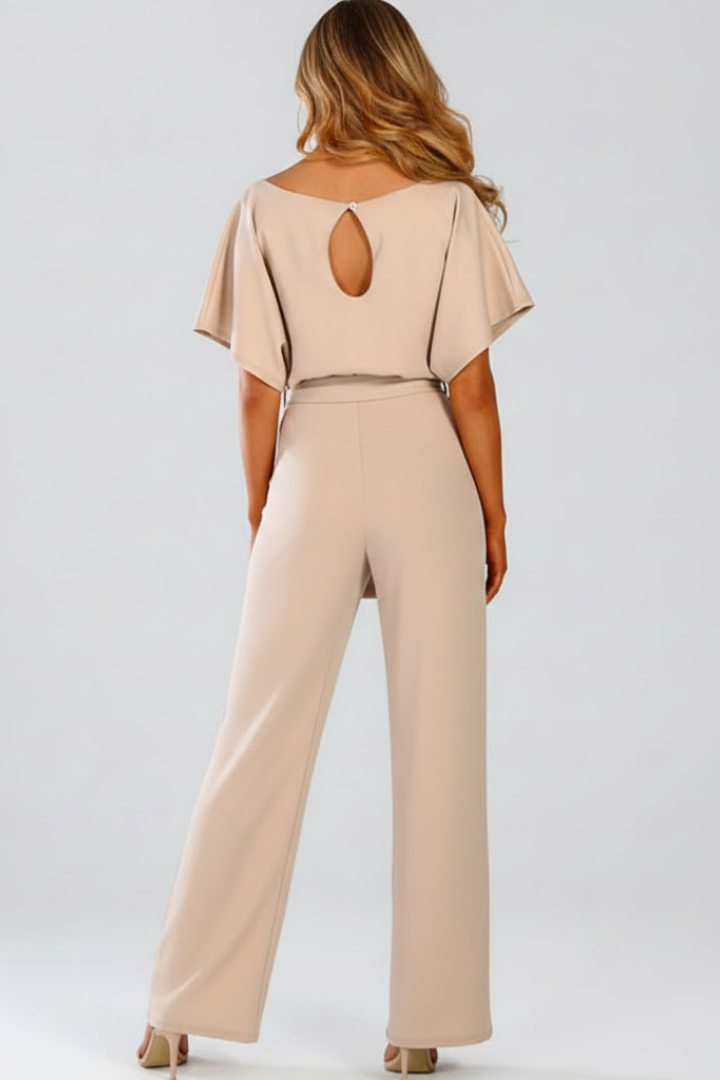 Women's Wide-Leg Jumpsuit with Belt – Tailored Structured One-Piece 3
