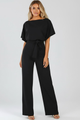 Women's Wide-Leg Jumpsuit with Belt – Tailored Structured One-Piece 6