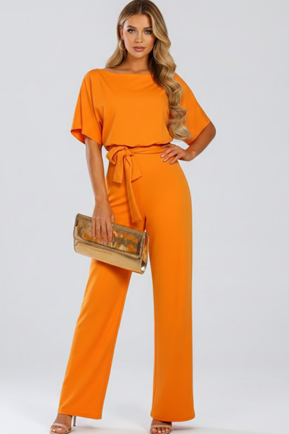 Women's Wide-Leg Jumpsuit with Belt – Tailored Structured One-Piece 10