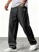 Men's Wide Leg Trousers, Elastic Waist, Blue