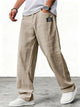 Men's Wide Leg Trousers, Elastic Waist, Blue