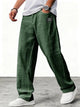 Men's Wide Leg Trousers, Elastic Waist, Blue