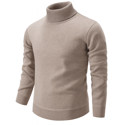 Men's long-sleeve ribbed turtleneck sweater