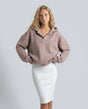 Women's oversized hooded lounge hoodie with long sleeves and ribbed trims