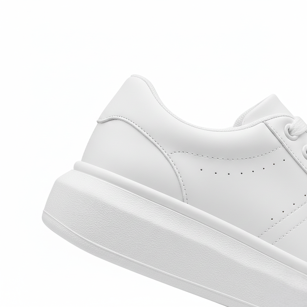 Unisex low-top platform sneakers with lace-up fastening and clean stitched panels