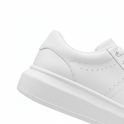 Unisex low-top platform sneakers with lace-up fastening and clean stitched panels