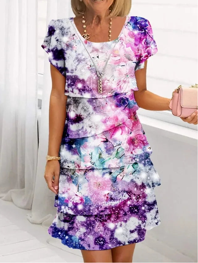 Vera A-Line Ruffle Dress 0