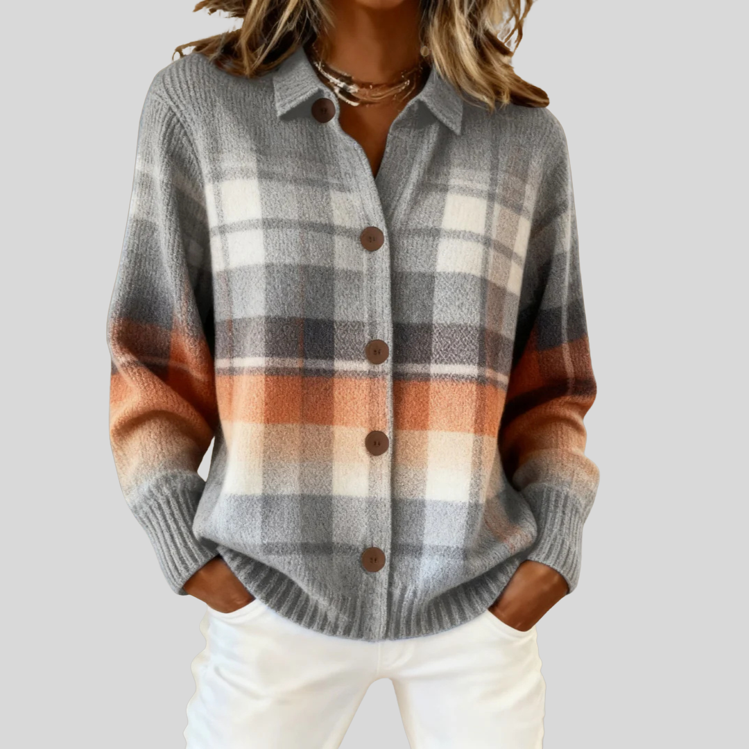 Vera Vintage Plaid Cardigan 0