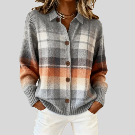 Vera Vintage Plaid Cardigan 0