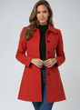 Women's double-breasted coat with classic collar and long sleeves