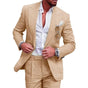 Men's two-piece suit with notch-lapel blazer and matching pleated trousers