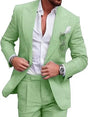 Men's two-piece suit with notch-lapel blazer and matching pleated trousers