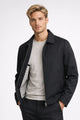 Men's collared zip jacket with checked lining and front pockets