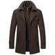 Men's two-layer high-collar coat with pockets