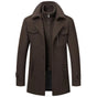 Men's two-layer high-collar coat with pockets