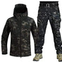 Men's hooded outdoor jacket and cargo trousers set