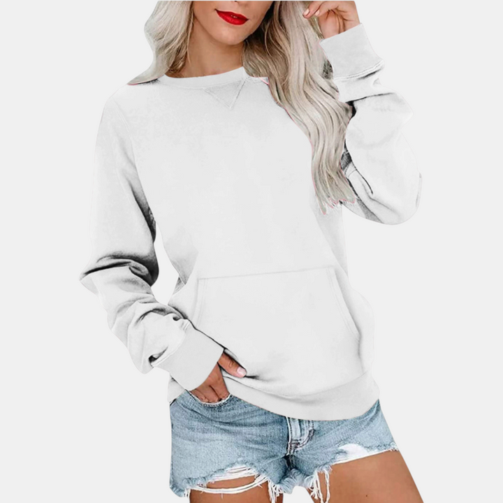 Women's oversized crew neck sweatshirt with kangaroo pocket