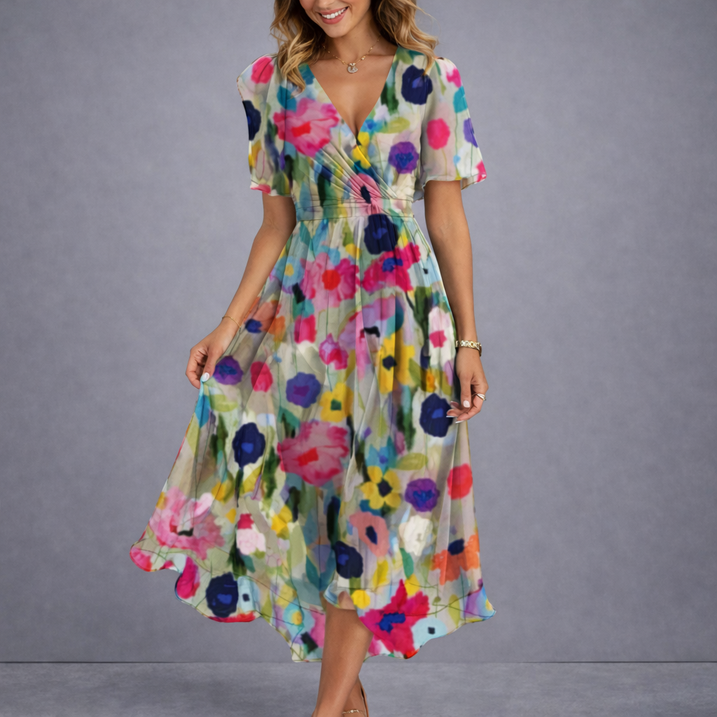 Willa Floral Wrap Midi Dress 3