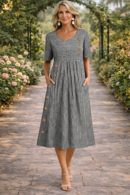 Willa Striped Midi Dress 2