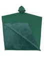 Oversized hooded poncho with plush-looking lining and wide sleeves