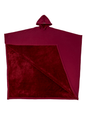 Oversized hooded poncho with plush-looking lining and wide sleeves