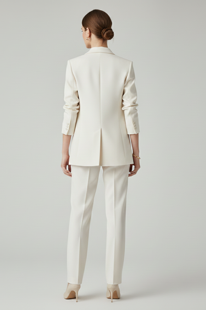 Women's Suit Set – Fitted Tailored Blazer & Straight-Leg Trousers for Workwear 5