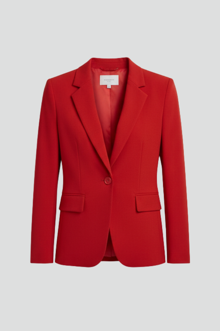 Women's Blazer with Notched Collar – Tailored Single Jacket for Office & Smart Wear 1