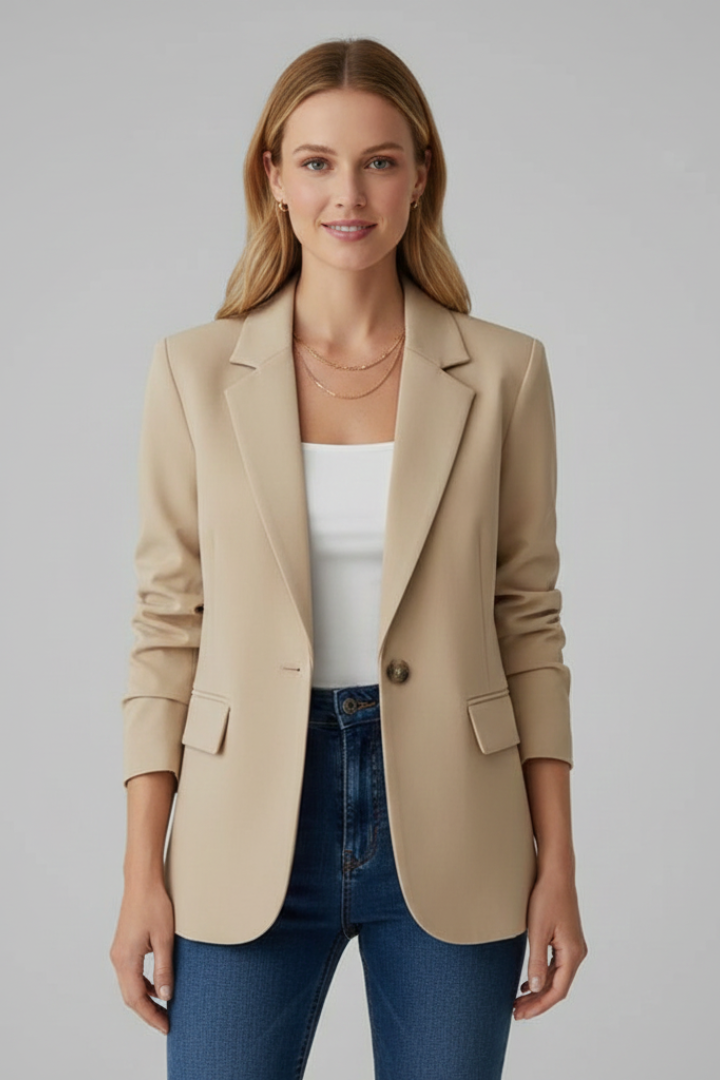 Women's Blazer with Notched Collar – Tailored Single Jacket for Office & Smart Wear 9