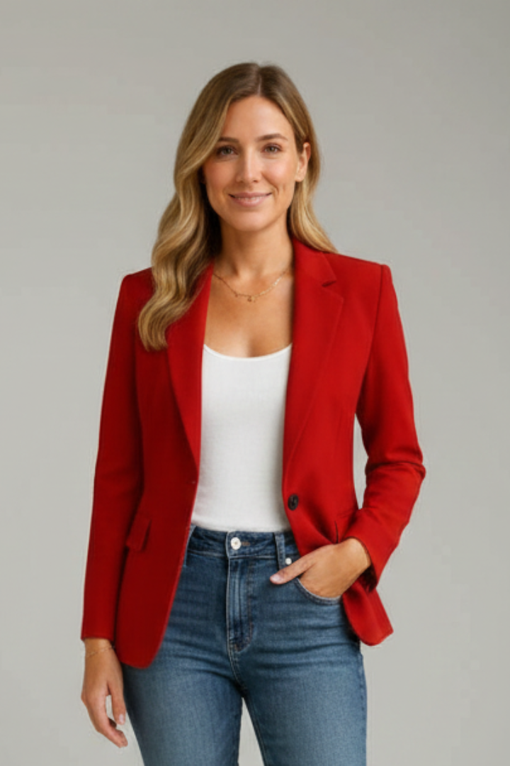 Women's Blazer with Notched Collar – Tailored Single Jacket for Office & Smart Wear 2