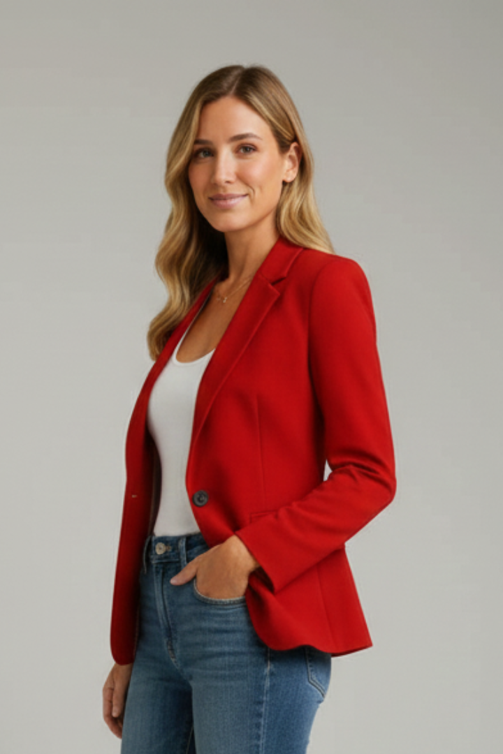 Women's Blazer with Notched Collar – Tailored Single Jacket for Office & Smart Wear 4
