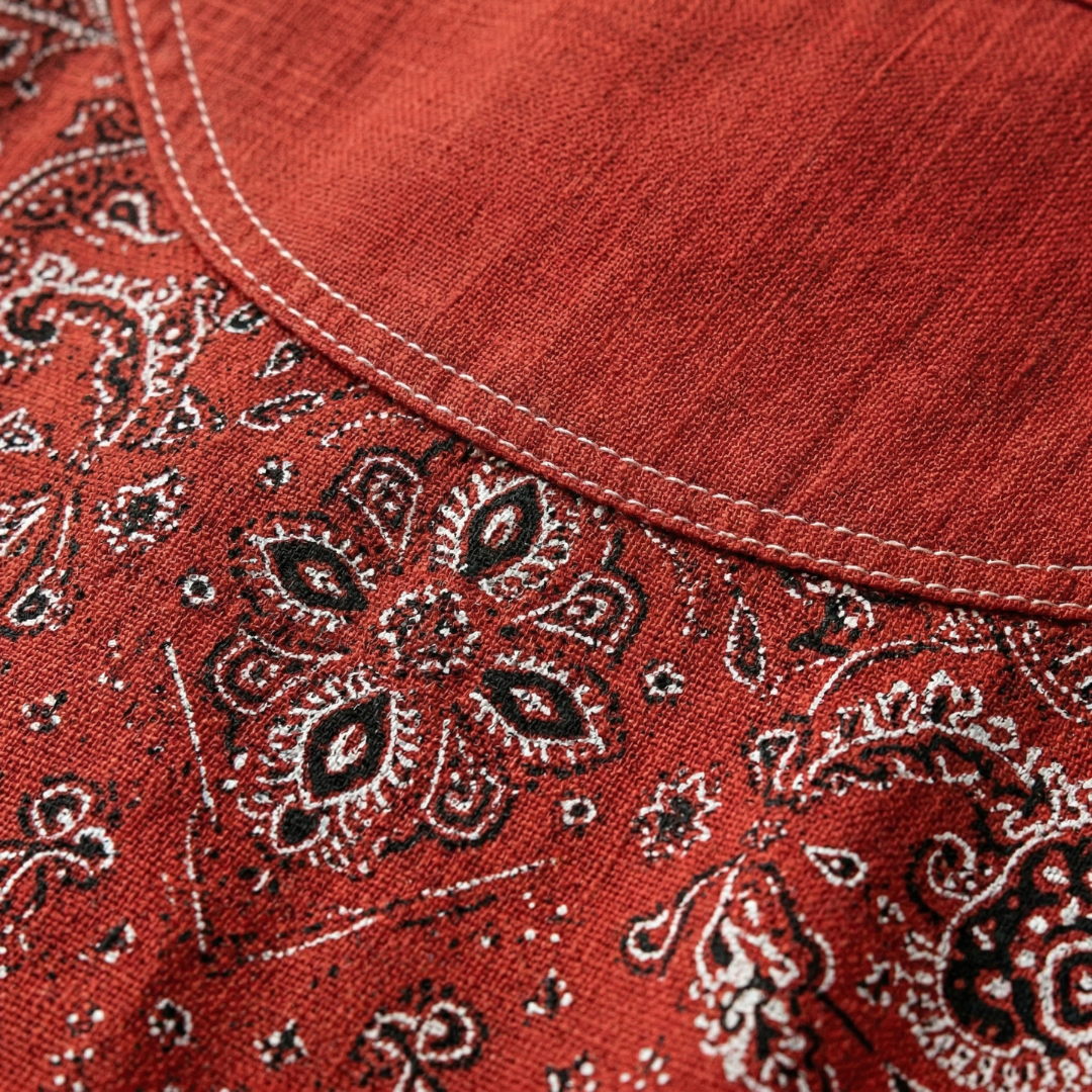 Women's Paisley Blouse — Long-Sleeve Tailored Lightweight Casual Blouse