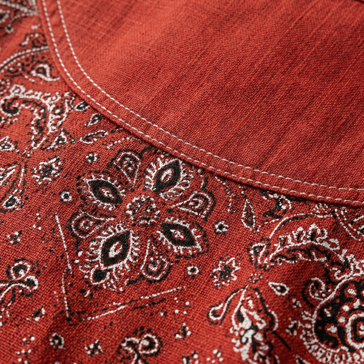 Women's Paisley Blouse — Long-Sleeve Tailored Lightweight Casual Blouse