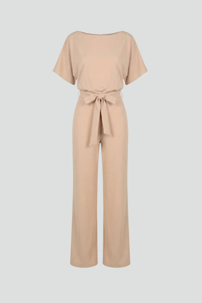 Women's Wide-Leg Jumpsuit with Belt – Tailored Structured One-Piece 1