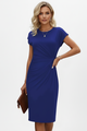 Women's Knee-Length Dress with Round Neck & Ruched Waist – Elegant Day Dress 9