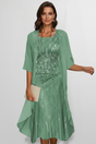 Women's Round-Neck Midi Dress with Short Sleeves – Elegant Day & Occasion Dress 7
