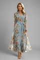 Women's Floral V-Neck Midi Dress – Elegant Summer Occasion Dress 2