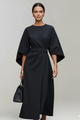 Women's Midi Dress with Wide Sleeves & Waist Belt – Elegant Flowing Occasion Dress 7